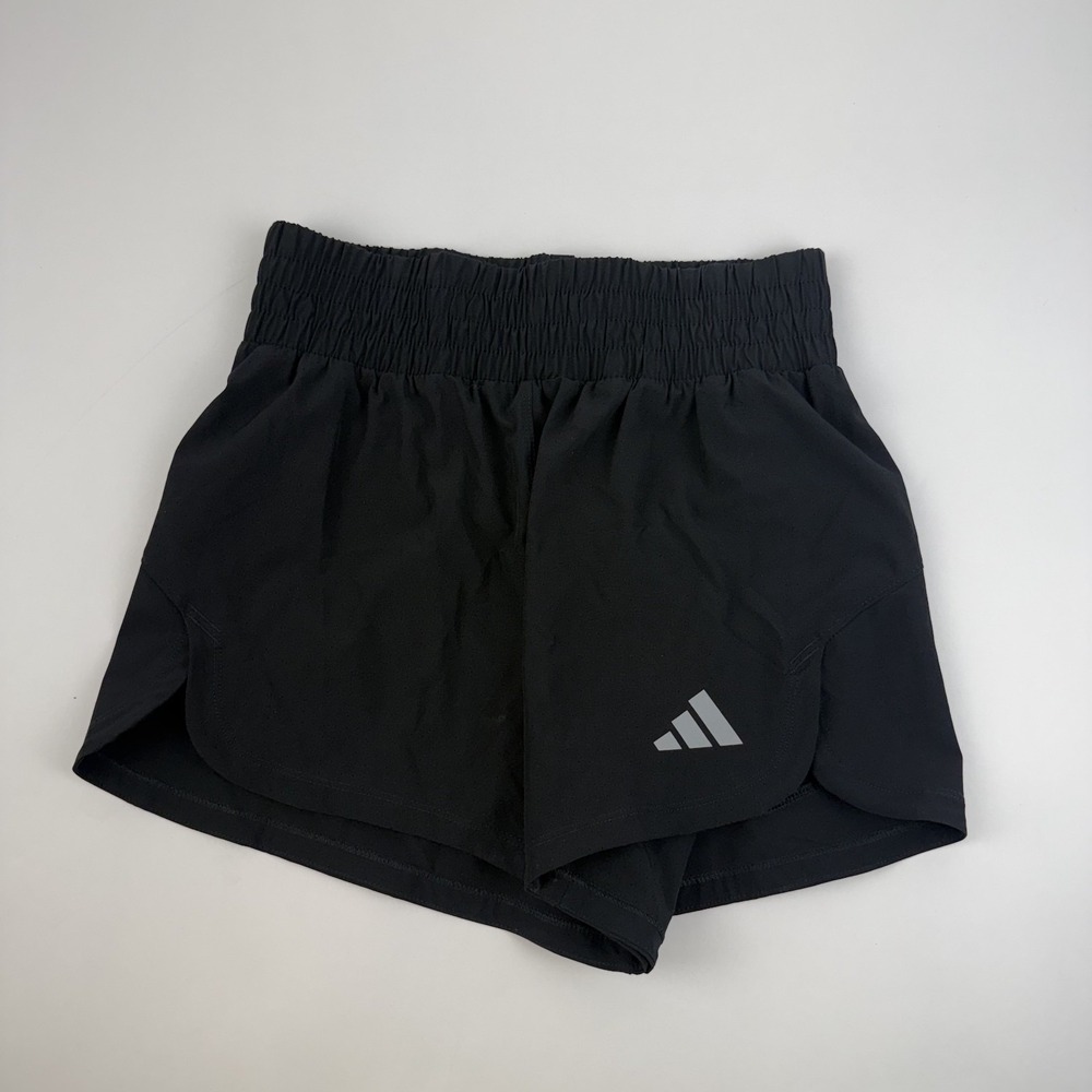 New Womens Adidas Tech Pacer Black Perforated Woven Training Shorts Size XS 3"